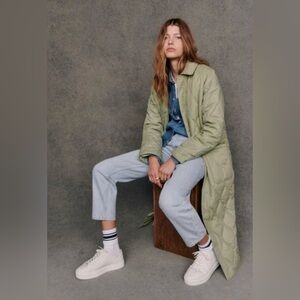 SÉZANE NWOT Floyd quilted coat jacket spring green size 38